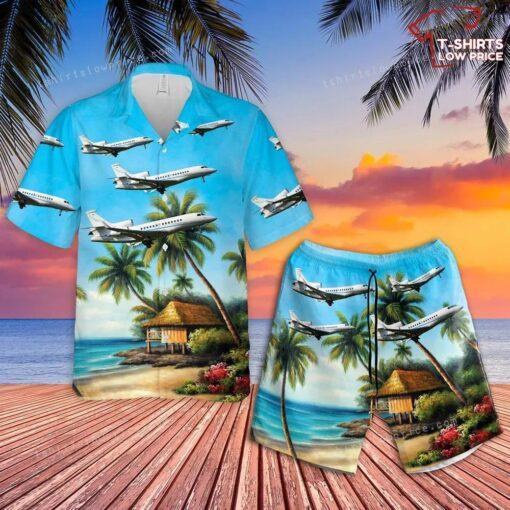 Dassault Falcon 7x Hawaiian Shirt Short for summer