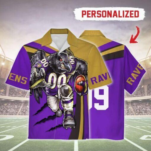 Gearhomies Personalized Unisex Hawaiian Shirt Baltimore Ravens Football Team 3D Apparel -hothawaiianshirt