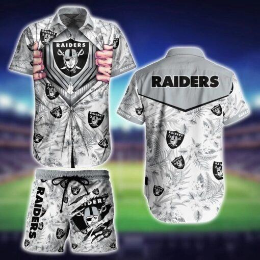 Las-Vegas-Raiders-NFL-Hawaiian-Shirt-And-Short-combo-summer-for-fan-summer