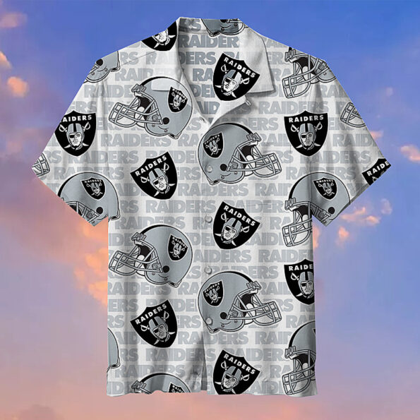 Las Vegas Raiders NFL helmet Hawaiian shirt custom fan summer
