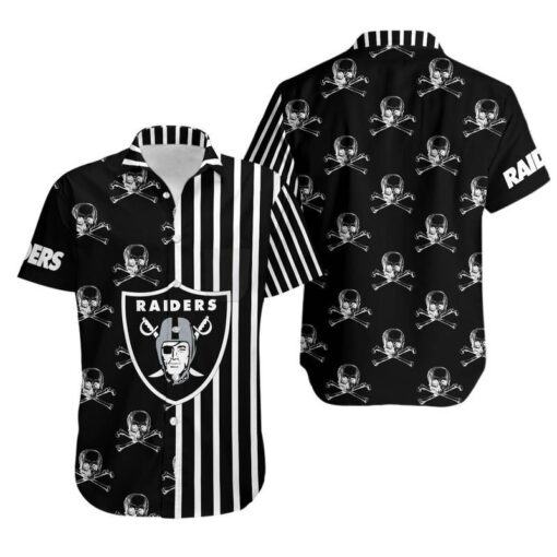 Las-Vegas-Raiders-Stripes-and-Skull-Hawaiian-Shirt-For-Fans-summer