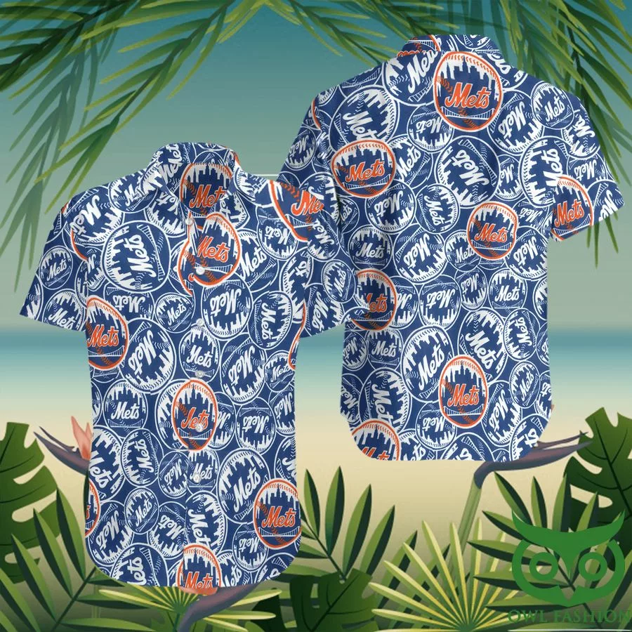 MLB New York Mets Multiple Logos plus hawaiian shirt