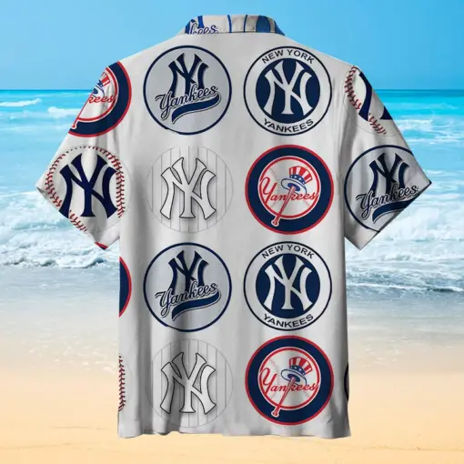 MLB New York Yankees hawaiian shirt multi logos