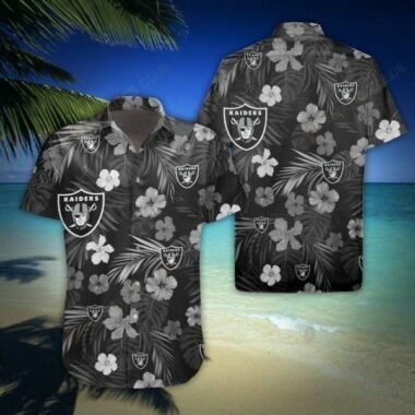 NFL-Hawaiian-Shirt-Oakland-Raiders-Flower-3D-summer