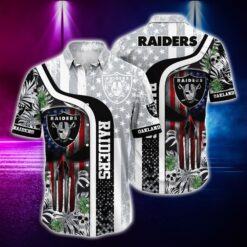 NFL-Hawaiian-Shirt-Oakland-Raiders-and-Tshirt-skull-summer