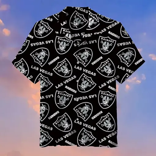 NFL Las Vegas Raiders black full logo 3D Hawaiian Shirt summer