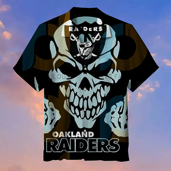 NFL Las Vegas Raiders full 3D skull Hawaiian shirt for fans summer