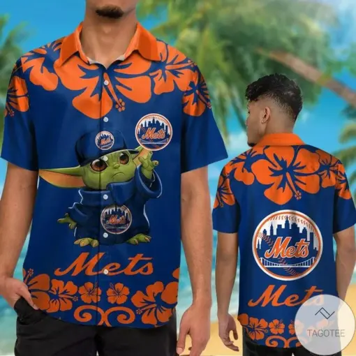 New York Mets Baby Yoda aloha Hawaiian Shirt for fan