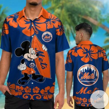 New York Mets Mickey Mouse Hawaiian Shirt aloha floral for fan