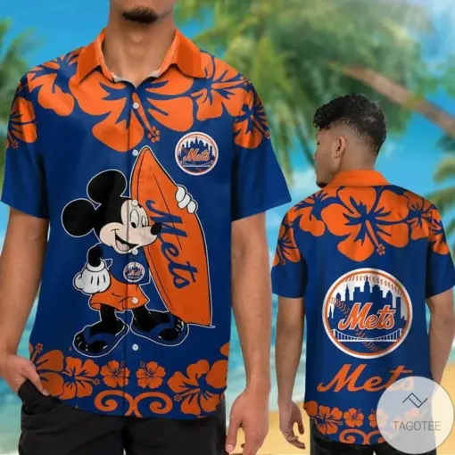 New York Mets Mickey Mouse Hawaiian Shirt aloha floral for fan