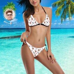 custom Face Swimsuit hawaiian Bikini with Face - Feather