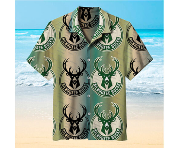 nba Milwaukee Bucks full logo Hawaiian Shirt for fans