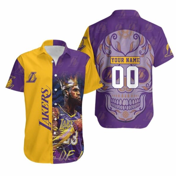 23-Lebron-James-Los-Angeles-Lakers-Nba-Western-Conference-Skull-Personalized-Hawaiian-Shirt-custom-name