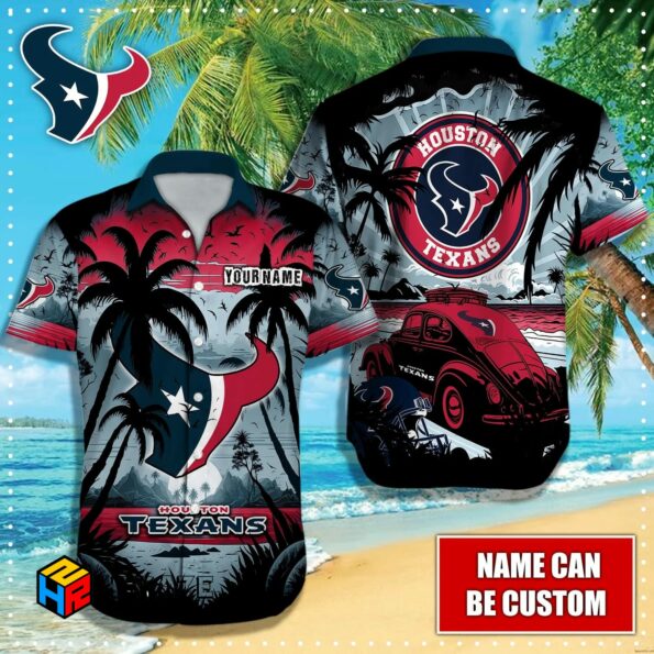 Custom Name Houston Texans NFL Aloha Hawaiian Shirt for fan
