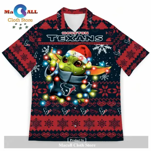Houston Texans Baby Yoda Star Wars Football American Ugly Christmas Sweater Hawaiian Shirt