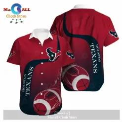 Houston Texans fire ball Hawaiian Shirt red- EDITION