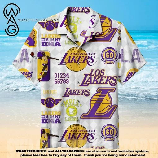 Los Angeles Lakers Floral Spectra Hawaiian Shirt - Shirtacle Shop