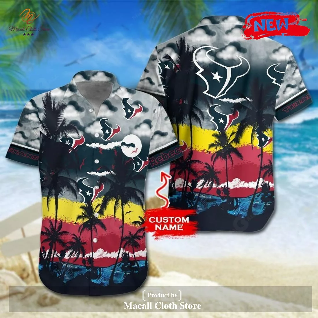 Personalized Houston Texans NFL Gift For Fan Personalized Hawaiian Shirt for fan