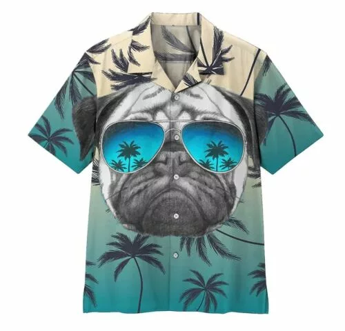 Pug Summer Vibe Aloha Hawaiian Shirt cool dog