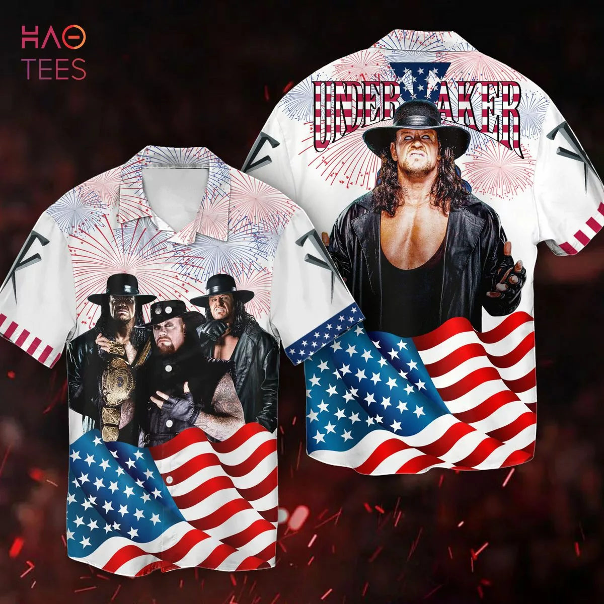 The Undertaker WWE american flag Hawaiian Shirt