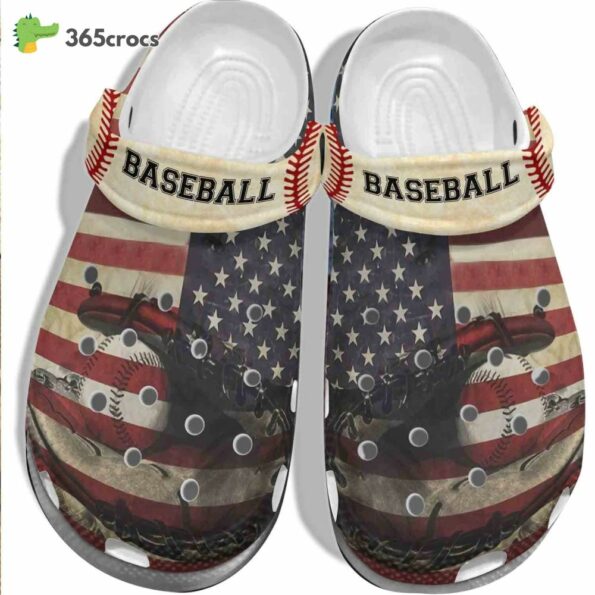 America Baseball For Batter Baseball Outdoor For Men Women Crocs Clog Shoes
