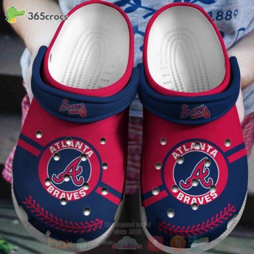Atlanta Braves Red-Navy Mlb Crocs Clog Shoes
