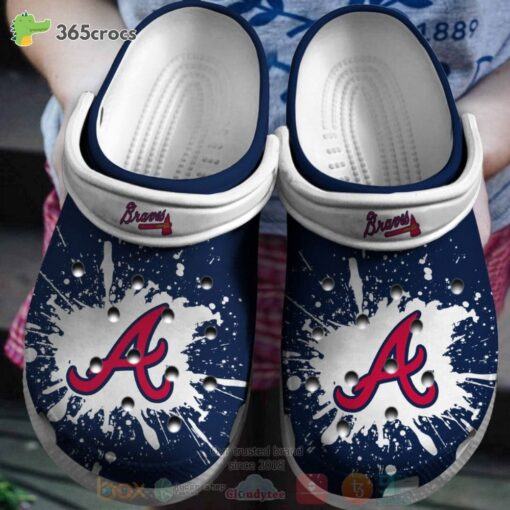 Atlanta Braves White-Navy Mlb Crocs Clog Shoes
