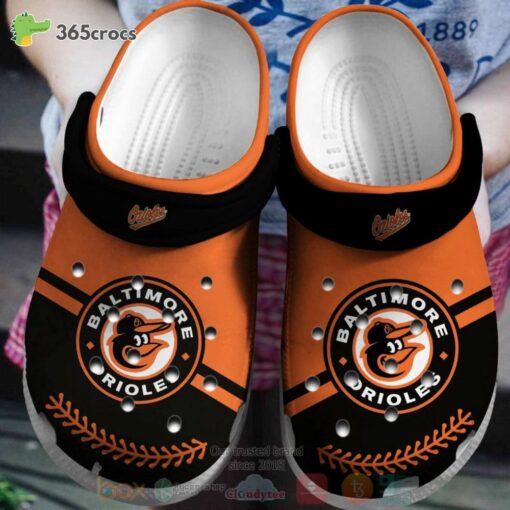 Baltimore Orioles Black-Orange Mlb Crocs Clog Shoes