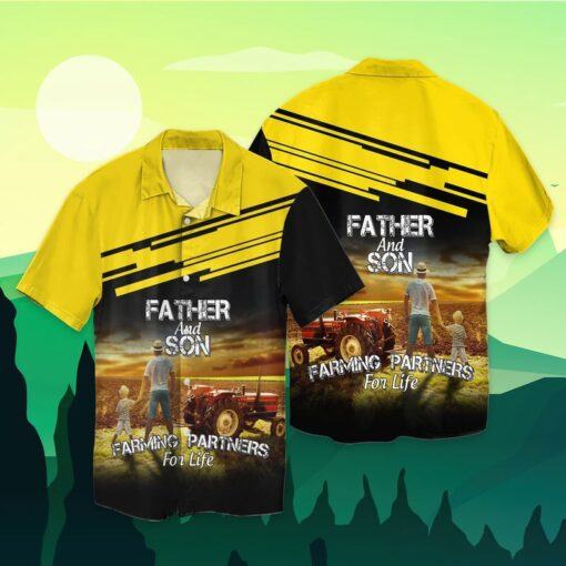 Father’s Day Father And Son Farming Partners For Life hot Hawaiian Shirt