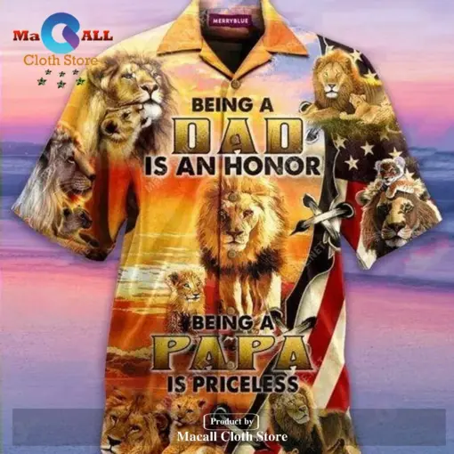 Gifury Father’s Day Gift Father Hawaii Shirt Lion Being A Dad Is An hot Hawaiian Shirt