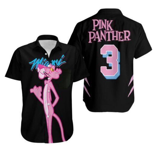 Miami Heat X Pink Panther 3 2021 Collection Black Jersey Inspired style hot Hawaiian Shirt