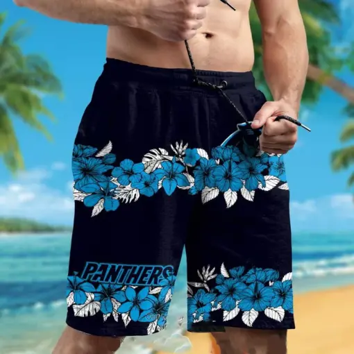 NEW Carolina Panthers Hibicus flower NFL 3D short for fans