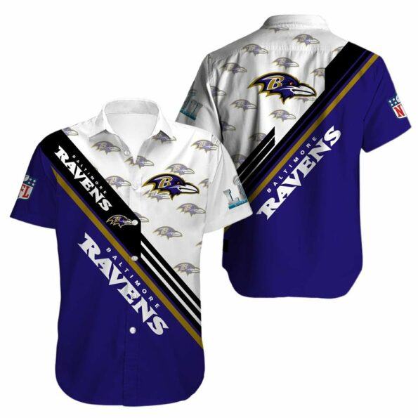 NFL Baltimore Ravens cross Hawaiian full 3D Shirt