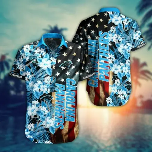 NFL Carolina Panthers Hawaiian Shirt Flag Flower