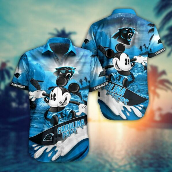 NFL Carolina Panthers Hawaiian Shirt Mickey 3D Trending Summer