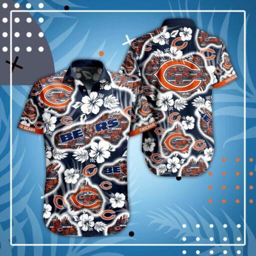 NFL Chicago Bears football 3d Hawaiian Shirt Short For Fans 1