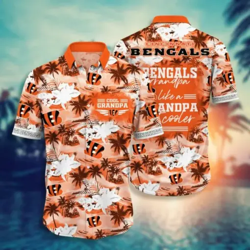 NFL Cincinnati Bengals Grandparent football 3d Hawaiian Shirt short