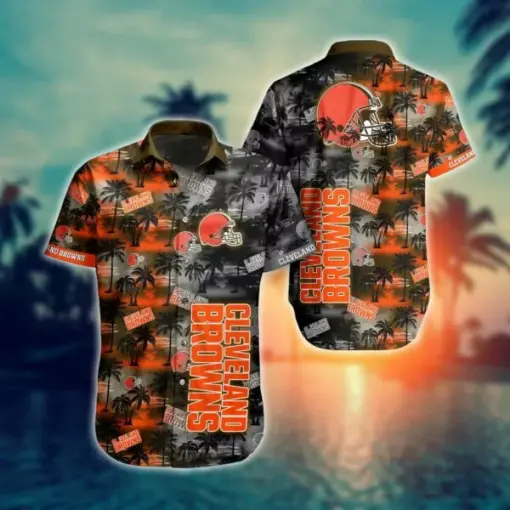 NFL Cleveland Browns Hawaiian Style Shirt Short Summer