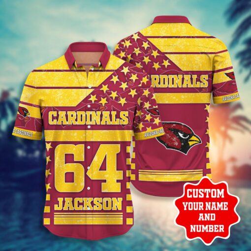 NFL Hawaiian Shirt Arizona Cardinals Shorts star 3D Custom Name Number