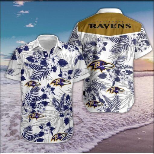 NFL Hawaiian Shirt Baltimore Ravens Logo For Fans