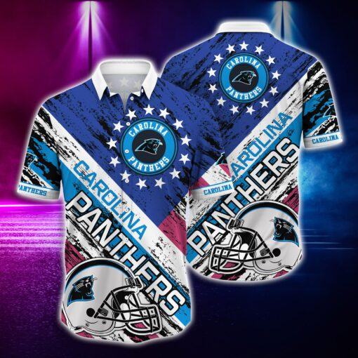 NFL Hawaiian Shirt Carolina Panthers Tshirt rugby helmet