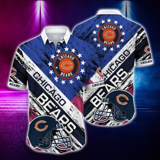 NFL Hawaiian Shirt Chicago Bears Tshirt rugby helmet