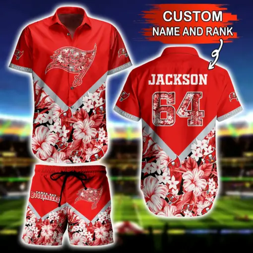 NFL-Hawaiian-Shirt-Tampa-Bay-Buccaneers-and-Short-Floral-3D-Custom-Name-Number