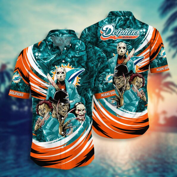 NFL Miami Dolphins Hawaiian 3D Shirt scary classic