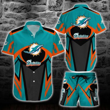 NFL Miami Dolphins Hawaiian Shirt Short Tshirt 3D For Fans