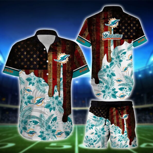 NFL Miami Dolphins Hawaiian Shirt Short Tshirt Galaxy Summer