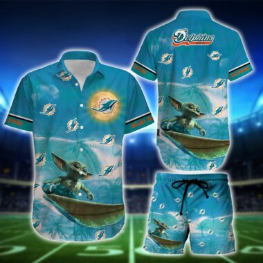 NFL Miami Dolphins Hawaiian Shirt Short Yoda 3D