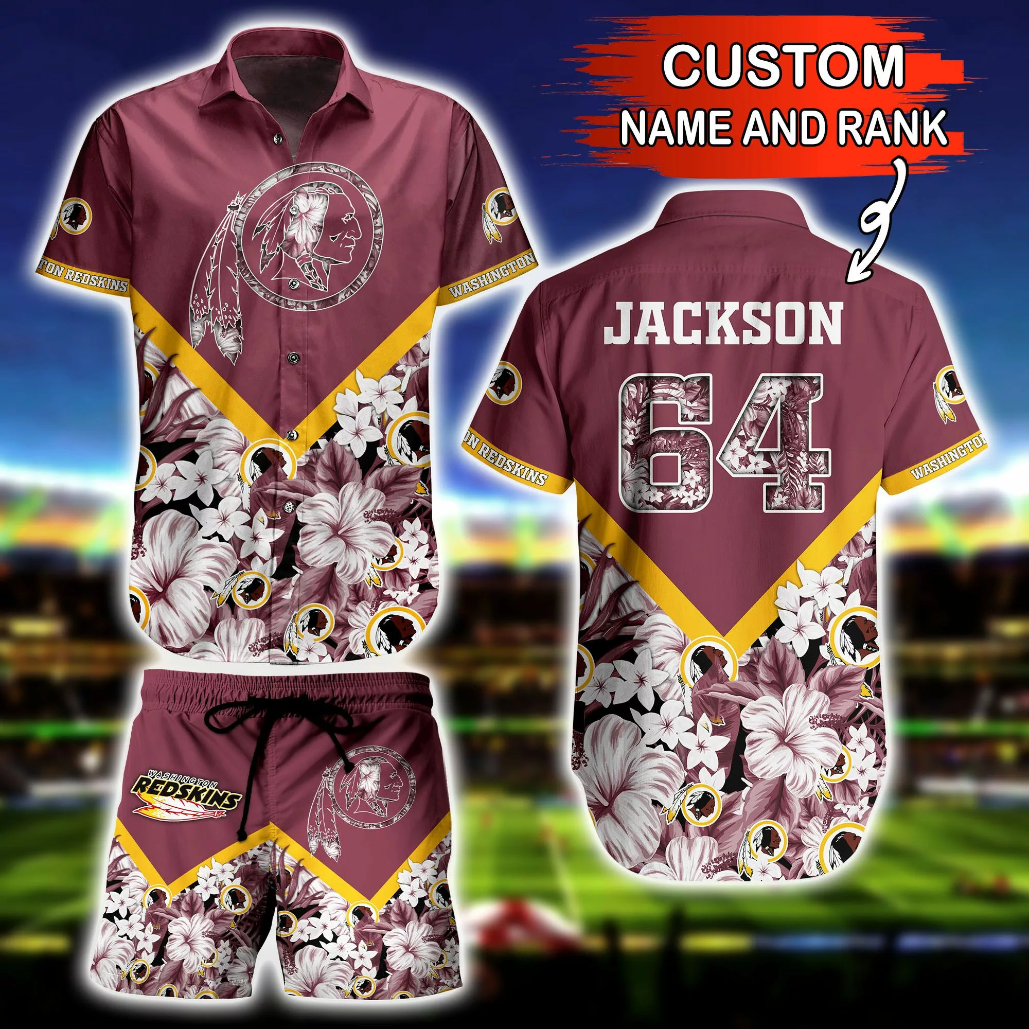 NFL-Washington-Redskins-Hawaiian-3D-clothes-Floral-for-fans