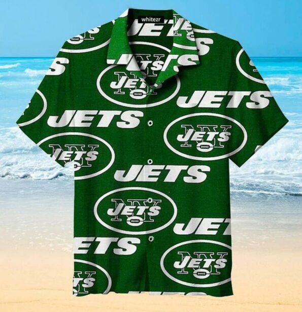New York Jets Cyan Logo NFL Hawaiian Shirt For Fans
