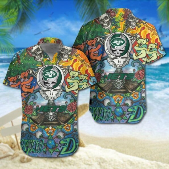 New York Jets Grateful Dead NFL Hawaiian Shirt For Fans